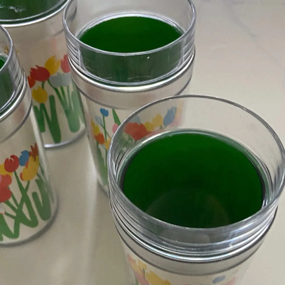 Colorful vintage thermos- Tulip Party Cups - Set of 8